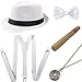 Produktbild Coucoland 1920s Herren Accessoires Mafia Gatsby Kostüm Set inklusive Panama Gangster Hut Verstellbar Elastisch Hosenträger Herren Halsschleife Fliege Taschenuhr und Plastik Zigarre (Weiß)