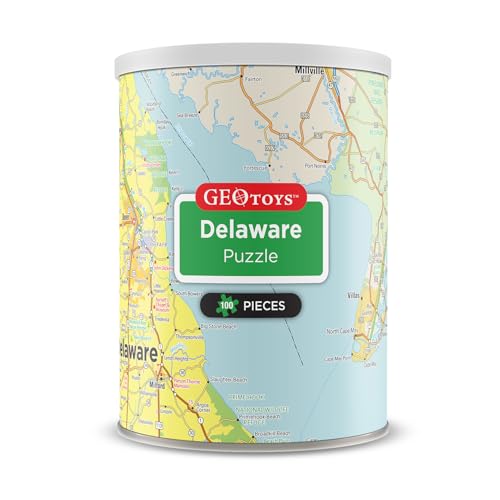 Delaware 13"x10" Mini State Puzzle, 100 Pieces Puzzles for Kids and Adults