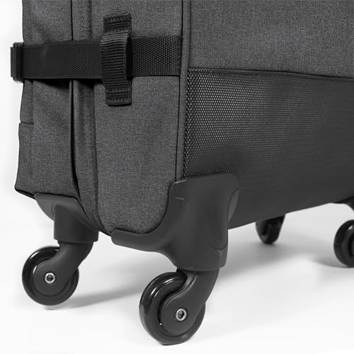 Image of EASTPAK TRANS4 L - 80L Large Checked Luggage Bag, Two Compartments, TSA Lock, 360 Spinner Wheels, and Telescopic Handle, Black Denim