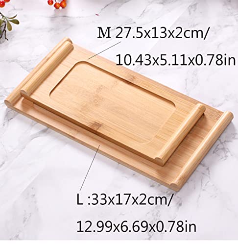 Bamboo Serving Tea Tray Book Scroll Japanese-Style Kung Fu Tea Table Rectangular Tea Accessories (L) by Liang baobao - Image 8