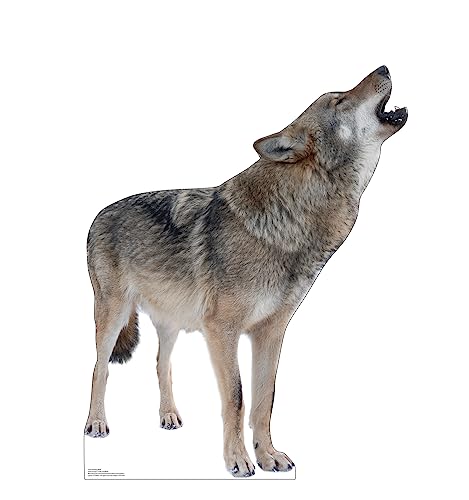 Image of Cardboard People Howling Wolf Life Size Cardboard Cutout Standup - Made in USA