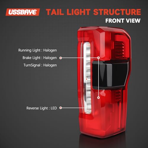 Image of Tail Lights For 2023-2025 Ford Super Duty XLT /LARIAT /King Ranch Right | F250 /F350 /F450 Rear Taillights Assembly OE Replace PC3Z13404B (Halogen W /Blind Spot Bracket W /O Radar Passenger Side)
