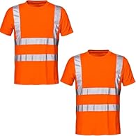360° High Visibility Protection: Stay visible day or night with neon orange fabric and 2-inch reflective strips across the chest, waist, shoulders, and back—providing full 360° reflectivity to enhance safety in low-light environments Lightweight & Br...