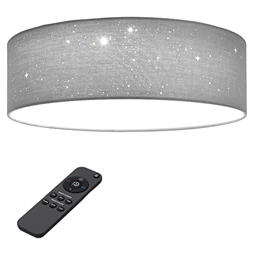 Navaris Flush Mount Ceiling Light - 12.6" Diameter Drum Lamp