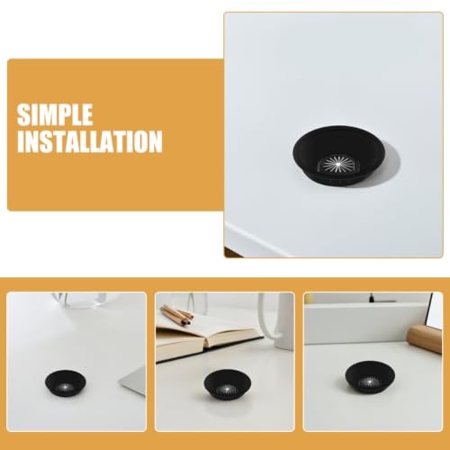 3 piezas Tapas redondas para orificios de cables de escritorio en aleación de zinc para gestión de cables en oficina con gran capacidad y diseño elegante para ocultar cables de forma eficiente miniatura 3