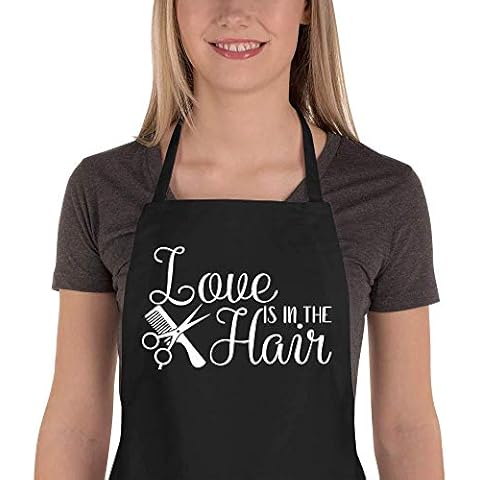 Saukore Hair Stylist Aprons for Women Men, Waterproof Hairdresser Smock Salon Apron with 2 Pockets, Pet Dog Grooming Apron - Cute Birthday Housewarming Mothers Day Apron Gifts for Barbers Cover