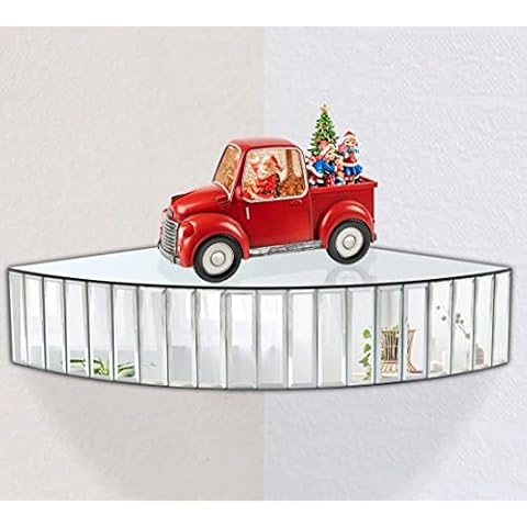 Mirrored Floating Corner Shelf, Invisible Wall Mounted Shelves Radial Shape, Silver Mirror Decorative Wall Shelf for Home Decoration, Wall Art Decor Showcase 11.8" L×11.8" W×3.3" H Cover