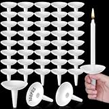 Lemosae 100 Pcs Candlelight Service Bulk, Church Vigil Plastic Candle Holders, Candlelight Service Drip Protectors Convenient for Church, Vigil, Memorial, Christmas Eve, Wedding, Party Candles