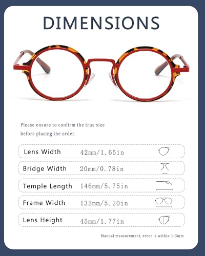 Image of Classic Round Glasses for men women Circle Blue Light Eyeglasses Hippie Style Non Prescription Eyewear