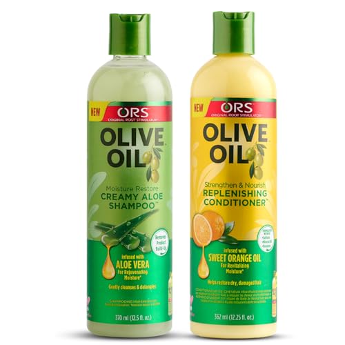 ORS Olive Oil Creamy Aloe Shampoo & Replenishing Conditioner with Orange & Aloe Vera 2 Piece Set