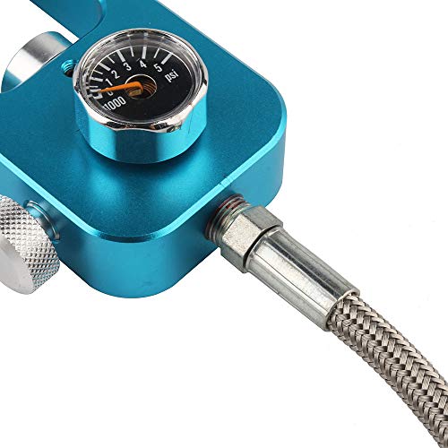 Hpdmc 4500Psi Yolk Fill Station For Hpa Tanks - High Pressure Gauge - Aluminum Alloy Refill Adapter - 36In Teflon Hose - Din Valve For Pcp Paintball Tank Charging System (Blue) #TOP7
