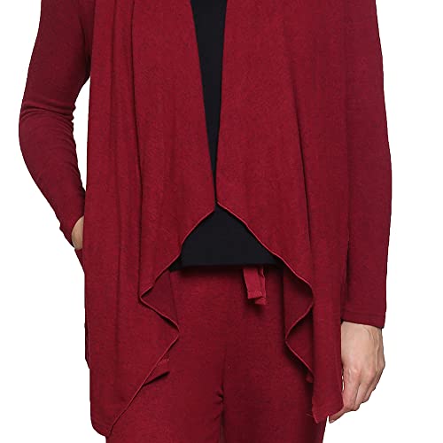 Image of LA CERA Women's Open Front Casual Long Sleeve Knit Classic Sweaters Comfortable Brushed Cascase Cardigan