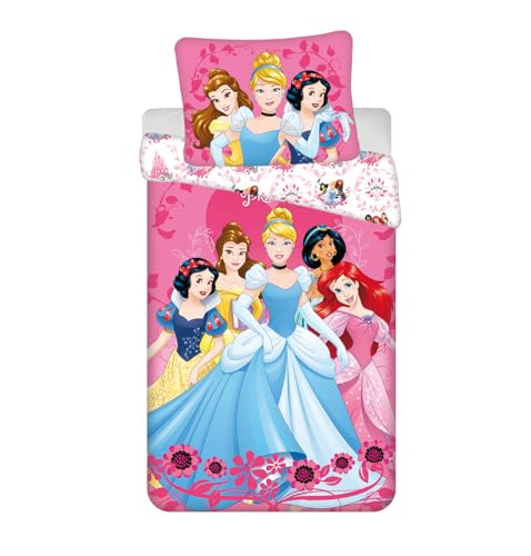 Jerry Fabrics Disney Princess Children's Bedding Comforter Set for Girls including Duvet Cover and Pillow Case, Multi-Colour