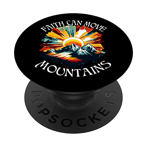 Faith Can Move Mountains Jésus Christian Bible PopSockets PopGrip Interchangeable