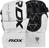 RDX オープンフィンガーグローブ パウンドグローブ 【EMMAA認定】 グラップリンググローブ 総合格闘技 MMA スパーリング 日本正規品 GGR-T6 (ホワイト, S)