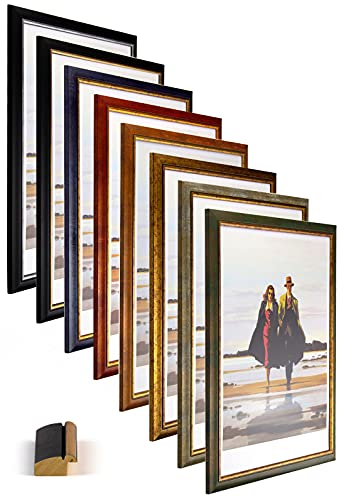 myposterframe Bilderrahmen Aged Vintage 30 x 45 cm Pandora Echtholz Gold...