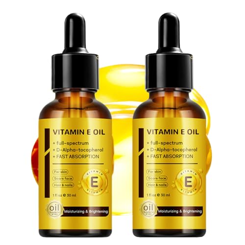 Image of Pure Vitamin E Oil for Face and Body, 100% Natural Vitamin E Serum, 30ml*2