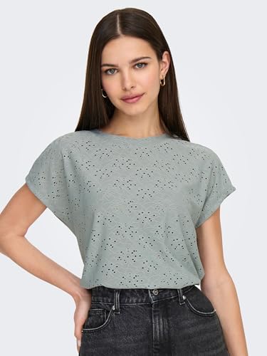 ONLY Damen Onlsmilla S/S Top JRS Noos, Abyss, Small – Ansicht 6