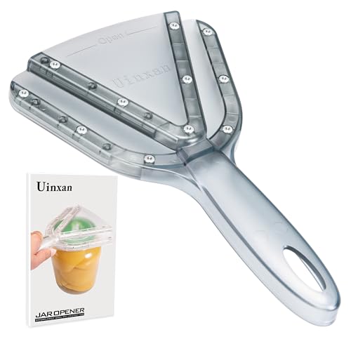 Uinxan Jar Opener for Seniors & Weak Hands, Manual Lid Opener for Bottle Screw Caps, Patented Unique Kitchen Gadgets (Blue)