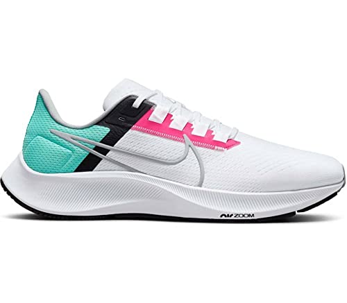 Nike Herren Air Zoom Pegasus 38 Sneaker, White Wolf Grey Hyper Pink Dynamic Turq, 47 EU