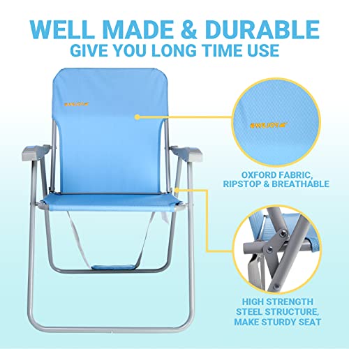 #WEJOY Folding Beach Chair Lightweight Portable Strong Stabile High Back Camping Chair for Outdoor Camping Beach Garden Fishing