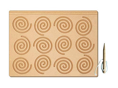 The Kiddy Depot - Spiral Loop Writing Pattern Practice Educational Learning Preschool Tracing Board with Wooden Dummy Pencil