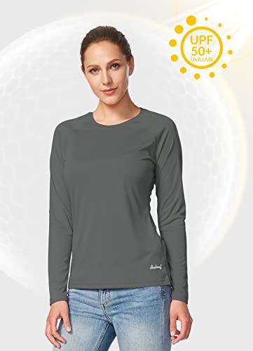Baleaf Women's Upf 50+ Long Sleeve Rash Guard Swim Shirts Spf Quick Dry Lightweight T-Shirt Outdoor Hiking Runing Charcoal Gray Size M #TOP2