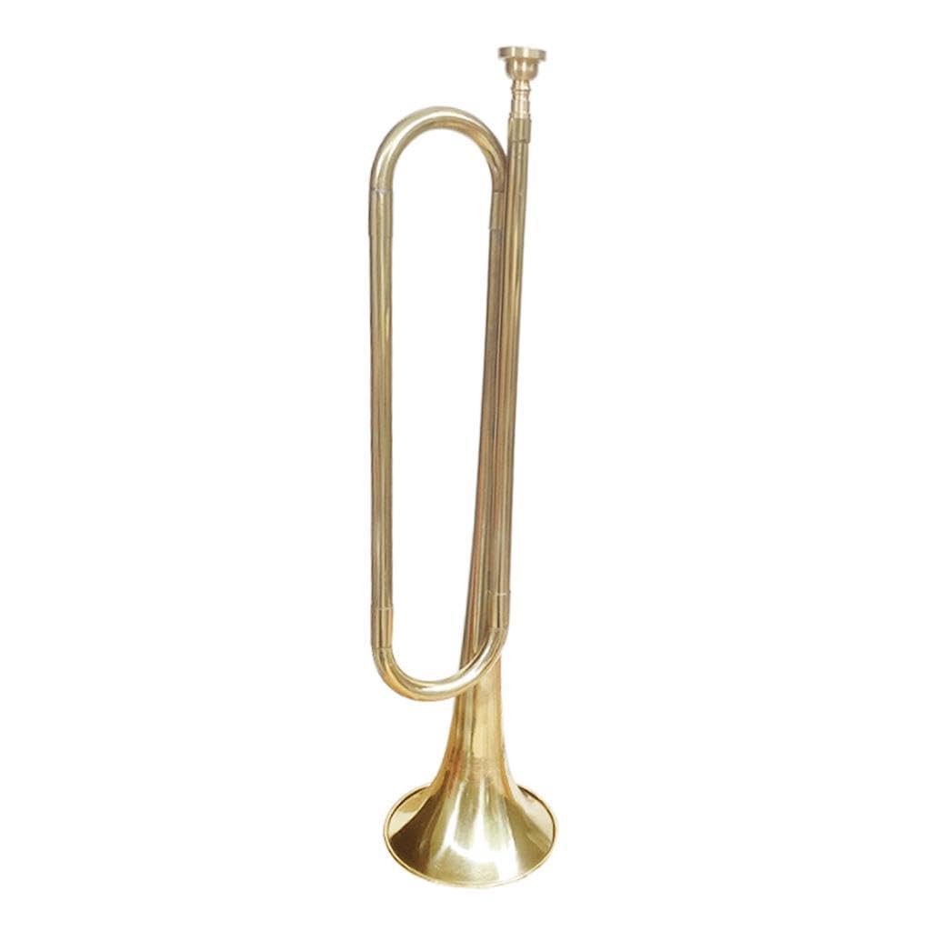 LOVIVER BB Bugle Brass Cavalry Instrument de musique avec gants pour orchestre Parties professionnelles