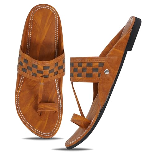 Image of DFR Ethnic Sandals For Boys Men, Comfortable Men's Rajasthani Slipper Chappals