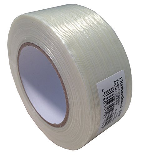 Preisvergleich Produktbild 2 Rollen Filamentband Filament Klebeband a 50mm x 50m Glasfaserverstärkt Packband reißfest Filamentklebeband