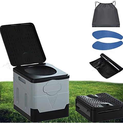 MYMULIKE Camping-Toiletten faltbar, zusammenklappbar, für Erwachsene Tragbare Toilette Outdoor Camping Toiletten Cover