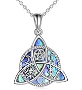 YFN Triple Moon Goddess Collana Pentagramma Pentacolo In Argento