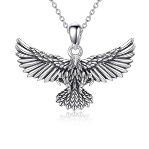 Lebendiger Vintage Adler, Seelenvogel f&uuml;r Damen + Herren, 925 Silber | Schmuck-Halsketten