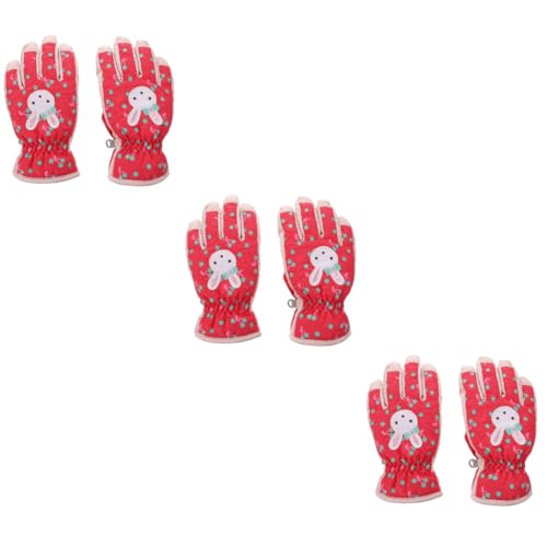 PACKOVE-3-Paar-Schoene-Widerstandsfaehige-Handschuhe-Fuer-Warme-Handschuhe-Im-Freien-Damen-Ski-Board-Maedchen-Kind-Fahrradhandschuhe-Niedliche-Kinder-Snowboard-Faeustlinge-Suesses-Und