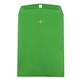 JAM PAPER 9 x 12 Colored Envelopes with Clasp Closure - Green Recycled - 10/Pack