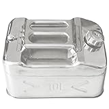 10-Liter-Kanister aus Edelstahl, leicht und langlebig, ideal für die Aufbewahrung und den Transport von Flüssigkeiten.