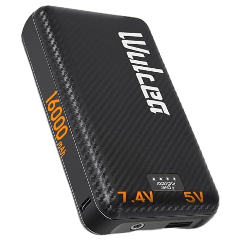 Ultra-Compact 16000 mAh 5V 7.4V Battery Pack DC and USB Output Type-C Input Power Bank Rechargeable Included 10000 Portable Charger Bank for Women Men Heated Vest Jacket Heating Hoodie Coat Cover