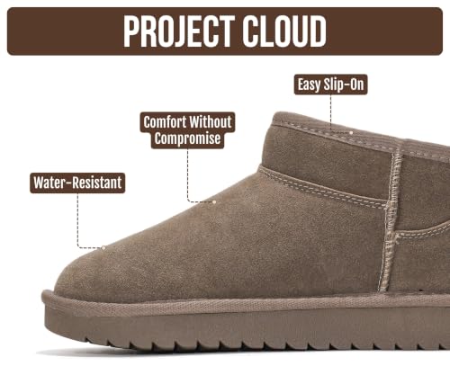 Image of 100% Genuine Leather Womens Boots Fur-Lined Booties Ankle Boots for Women