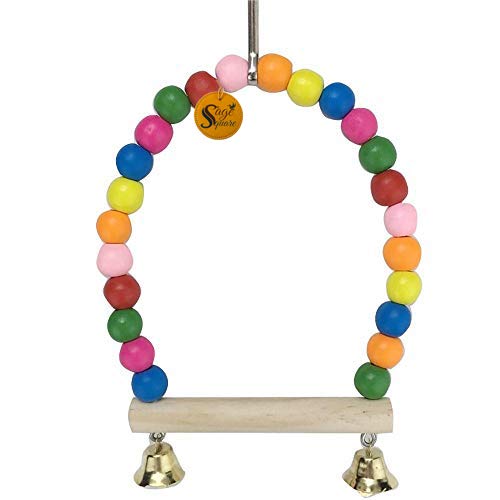 Sage Square Natural Wood Hanging Swing Toy for Small, Medium & Large Bird (B07TZW762R) Amazon Price History, Amazon Price Tracker