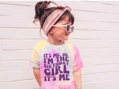 Image of LOTUCY Birthday Girl Outfit for Kids Its Me Hi Im The Birthday Girl Shirt | Birthday Party TopsToddler Kid Girls Tie Dye T-Shirt B-Day Gifts