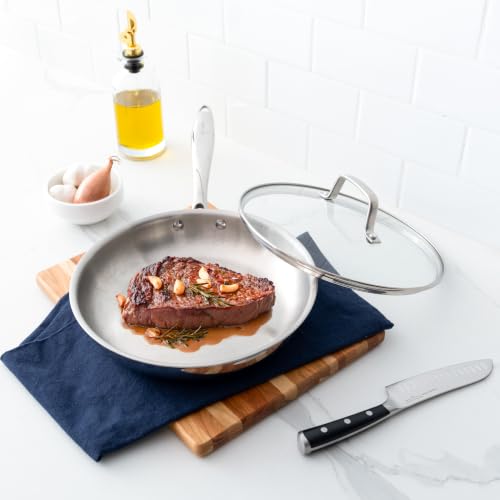 Lagostina Forte 3-Ply Clad Stainless Steel Fry Pan with Lid, 28cm/11 by Lagostina - Used condition - Image 4