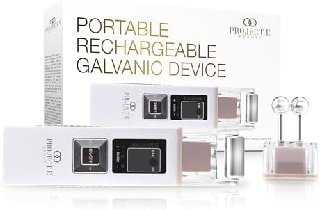 Project E Beauty Portable Rechargeable Galvanic Device | Skin Care Reduce Wrinkles Skin Tightening Firming Fine Lines Desincrustation Deep Pore Cleansing Rejuvenation Device