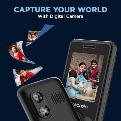 Image of Motorola All-New A300 Dual Sim keypad Phone | 2 Years Replacement | Long Lasting Battery | Built-in UPI Payments App | Wireless FM | Auto Call Recording (Black)