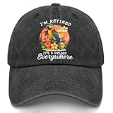 Rogany I'm Retired It's 5 O'Clock Everywhere Hats for Women Low Profile Washed Black