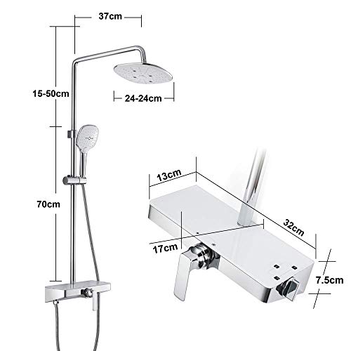 Pommeau de douche effet pluie et ensemble de douche pour baignoire