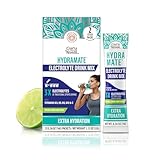 GuruNanda Hydramate Hydration Support Drink Mix - Electrolyte Powder Packets for Dehydration, Exercise & Energy - No Added Sweeteners, Non-GMO, Natural Lemon Lime Flavor - 2 Count (0.56 oz Each)