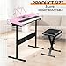 Saicool 61 Key Portable Electronic Keyboard Piano with Built In Speakers, Headphones, Microphone, Dual Power Supply, Piano Stand, Music Sheet Stand and Stool for Beginner (Kid & Adult), Pink (Pink)