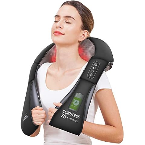 Snailax Cordless Neck and Back Massager with Heat Cover