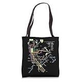 New York City Metro Subway Map Art I Heart NY Souvenir Gifts Tote Bag