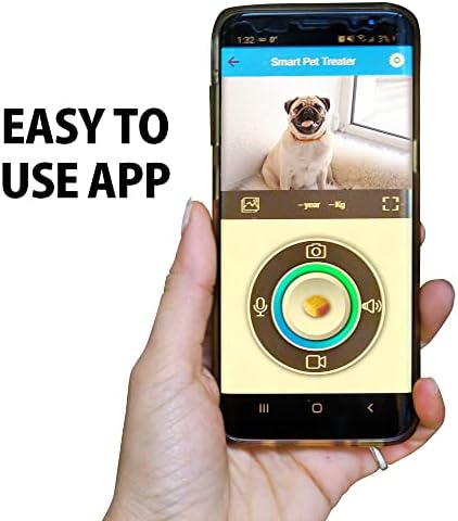 Lentek Automatic Pet Treats Feeder — shown in a real home setting for scale